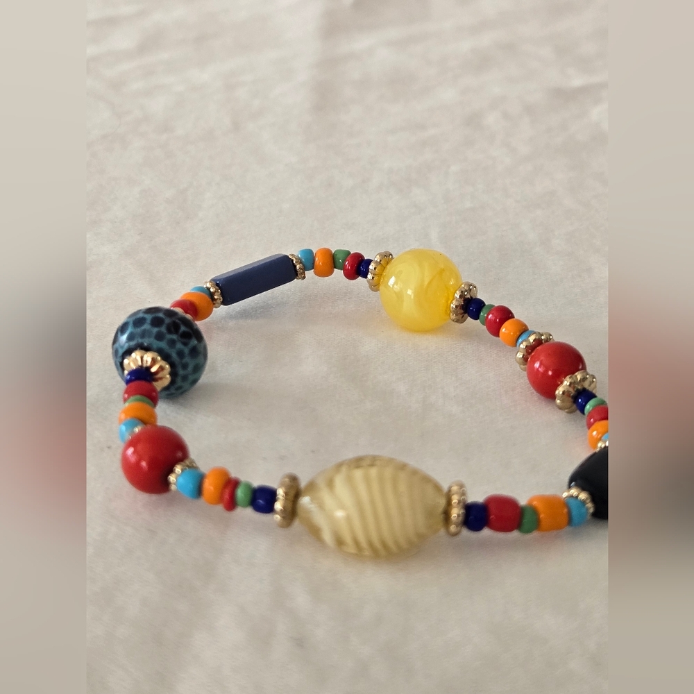 Murano Multicolor Beaded Bracelet - Picture 4 of 10